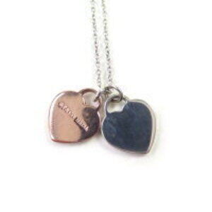 TIFFANY Co to double heart pendant metal silver pink gold total